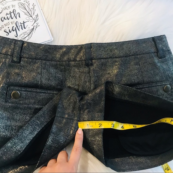 3.1 Phillip Lim A-Line Black Metallic Shorts Sz 4 - Picture 11 of 11